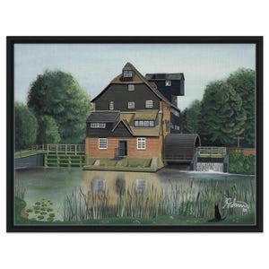 Houghton Mill, Cambridgeshire Wall Art Framed Canvas Art Print .Ideal Gift For Any Cambridgeshire Visitor Or Resident