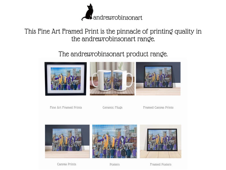 York C. Retro Bootham Crescent football stadium. Ready to hang framed & mounted City art print. Ideal wall art football club F.C memorabilia gift for birthdays, Christmas, Father’s Day. Perfect addition to any home or office. By artist Andrew Robinson.