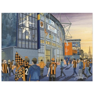 Hull, Estadio de Fútbol Retro, Póster Superior, Arte Mural del Club de Fútbol FC, Regalos, Recuerdos de la afición del City