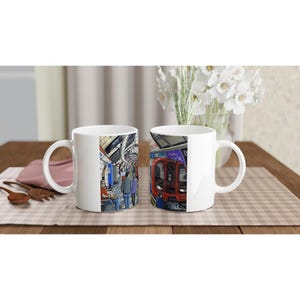 London Tube Underground Station. City Landscape Urban Cityscape. 11oz Ceramic Mug.