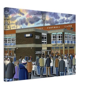 Bolton, Retro Burnden Pk Stadium Canvas Print. Wall Art Football Club FC Football Soccer Stadium Gifts, Wanderers Supporters Memorabilia