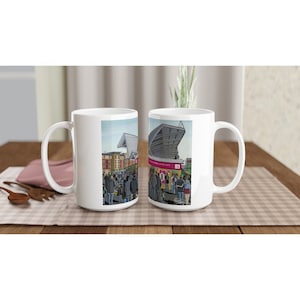 Harlequins, Stoop Rugby Stadium White 15oz Ceramic Rugby Mug. Rugby Club FC Rugby Stadium Gifts, Supporters Memorabilia