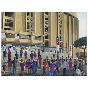 Barcelona, Retro Stadium, Superior Poster, Wall Art Football Club FC, Gifts, Barca Supporters Memorabilia