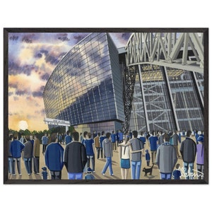 Dallas, football Stadium. Superior Wooden Framed Poster. Wall Art American Football Team, Stadium Gifts, Supporters Memorabilia