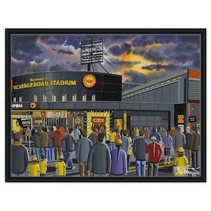 Watford, Vicarage Rd Stadium. Framed Canvas Football Art Print. Wall Art Football Club FC, Gifts, Hornets Supporters Memorabilia