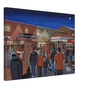 Kidderminster, Aggborough Stadium Canvas Print. Wall Art Football Club FC Football Soccer Stadium Gifts, Harriers Supporters Memorabilia