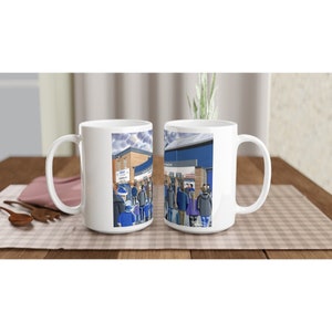 Peter Borough, London Rd Stadion Weiß 15 Unzen Fußballbecher aus Keramik. Football Club FC Fußball Fußball Geschenke, United Utd Anhänger Erinnerungsstücke