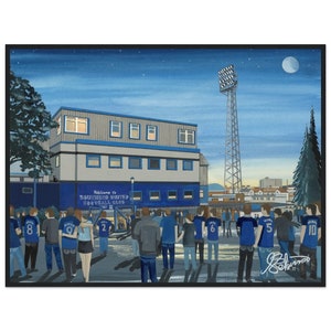 Southend U, Roots Hall Football Stadium. Standard Wooden Framed Poster. Wall Art Football Club FC, Gifts, United Utd Supporters Memorabilia