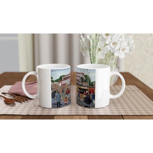 Altrincham. Moss Lane Stadium White 11oz Ceramic Football Mug. Football Club FC Football Soccer Gifts, Robins Supporters Memorabilia