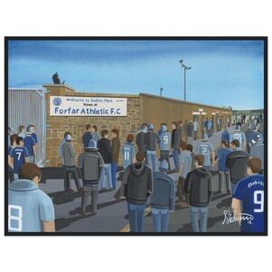 Forfar, Station Park Stadium. Standard Wooden Framed Poster. Wall Art Football Club FC, Gifts, Athletic Supporters Memorabilia