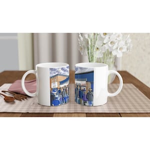 Peter Borough, London Rd Stadion Weiß 11oz Keramik Fußballbecher. Football Club FC Fußball Fußball Geschenke, United Utd Anhänger Erinnerungsstücke