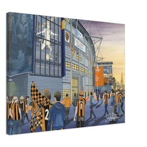 Impresión en lienzo del estadio de fútbol de Hull. Arte mural del club de fútbol FC, regalos para el estadio de fútbol, recuerdos de la afición del City.