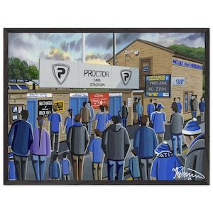 Matlock, Causeway Lane Stadium. Superior Wooden Framed Poster. Wall Art Football Club FC, Gifts, Town Supporters Memorabilia