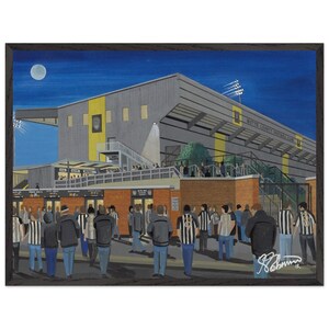 Notts C, Meadow Lane Stadium. Superior Wooden Framed Poster. Wall Art Football Club FC, Gifts, County Supporters Memorabilia