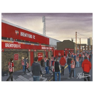 Brentford, Retro Griffin Pk Stadium, Superior Poster, Wall Art Football Club FC, Gifts, Bees Supporters Memorabilia