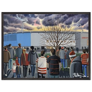 Doncaster, Football Stadium. Superior Wooden Framed Poster. Wall Art Football Club FC, Gifts, Rovers Supporters Memorabilia