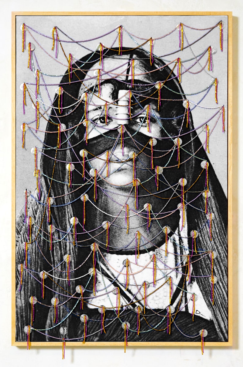 Young Woman in Bisha Beaded Artwork image 1