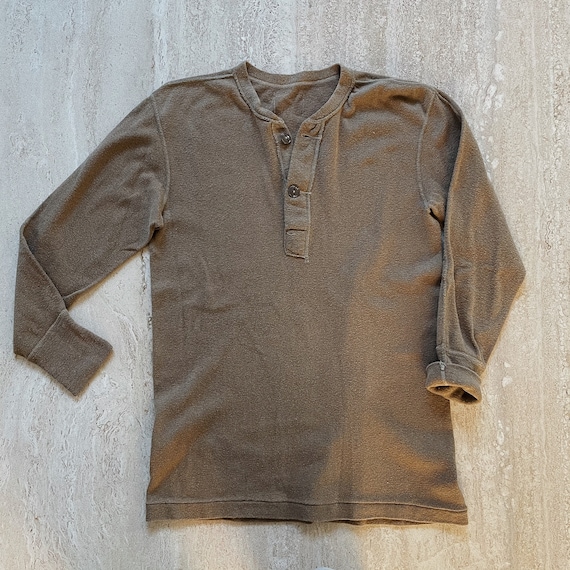 Vintage Mens Military Thermal Henley