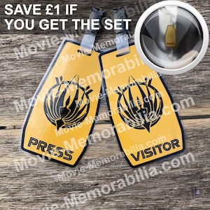 Cosplay Réplica Battlestar Galactic Press & Visitor ID Insignia Gratis UK Postage