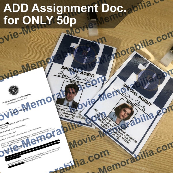 Cosplay Replica X Files FBI ID Badge Fox Mulder et Dana Scully Affranchissement gratuit au Royaume-Uni