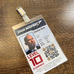 Réplica de cosplay de Iron Man, insignia de identificación de Industrias Stark, Obadiah Stane. Envío gratuito al Reino Unido.