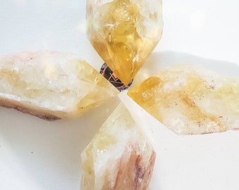 Citrine Cathedral Point Large Elestial Citrine Root Crystal from Brazil