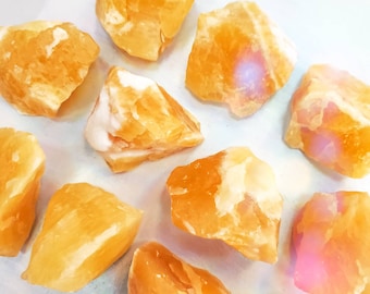 Smooth Orange Calcite from Mexico 1-2" avg
