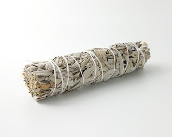 6" California White Sage Stick, all-natural product. CLEAR ENERGY, restore balance, spiritual purification, and protection