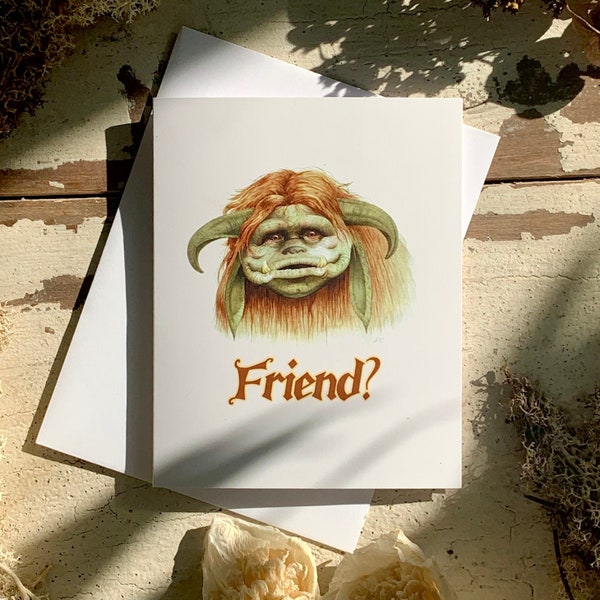 Ludo- Labyrinth (Labyrinth movie)- Glossy greeting card with white envelope -Friend?- 4x5, fan art illustration