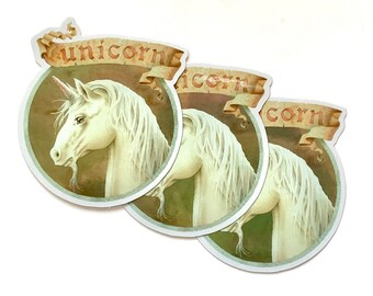 Pegatina holográfica de unicornio: vinilo de criatura fantástica