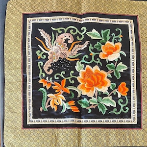 Vintage Chinese Silk Hand Stitched Embroidery on Silk