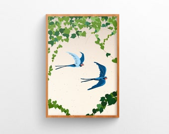 Blue Birds - Illustration