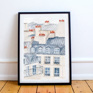 Toits parisiens - Reproduction aquarelle