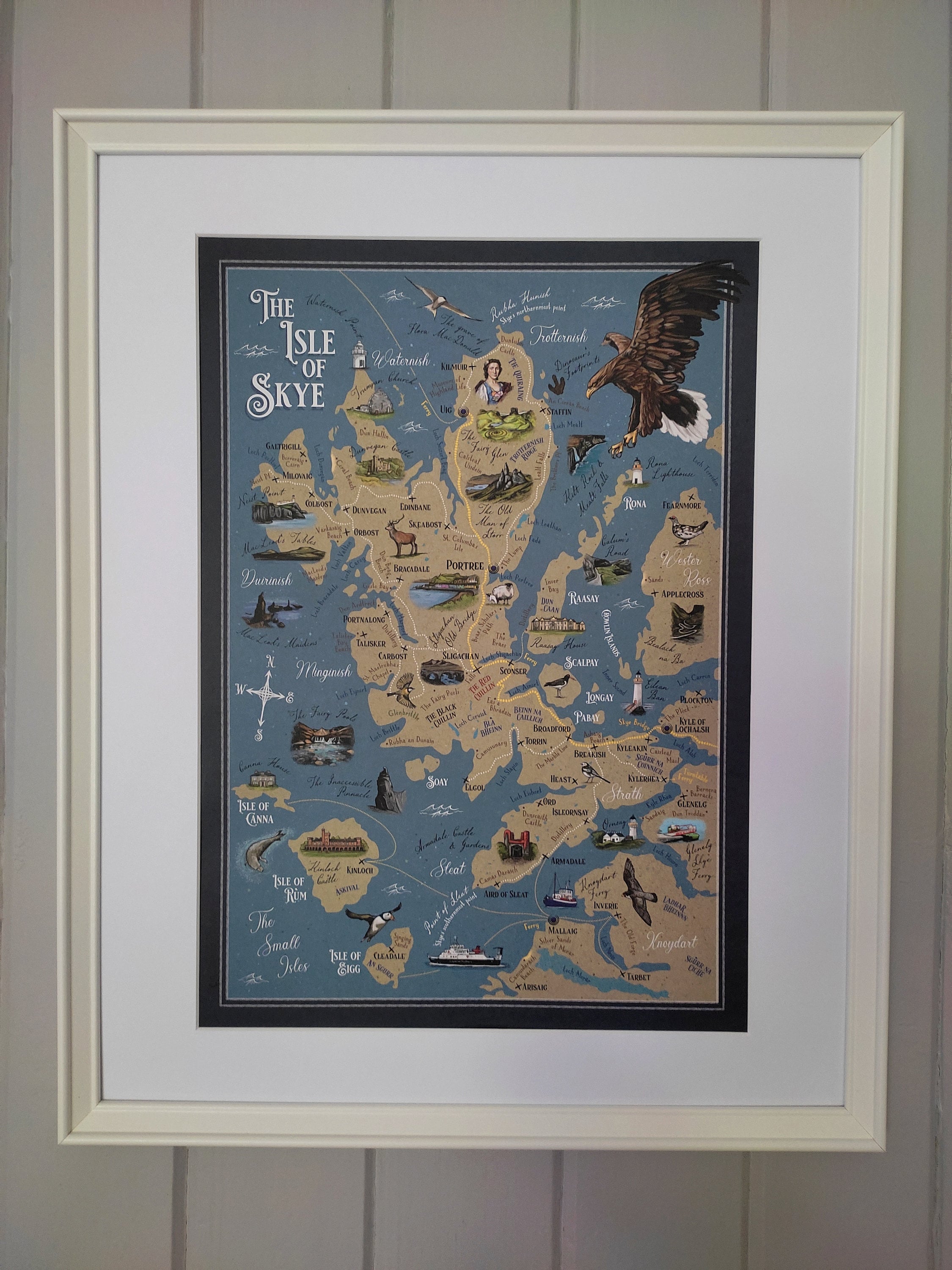 Isle of Skye Illustrated Map Print, Scotland Gift, Wall Art - Etsy UK