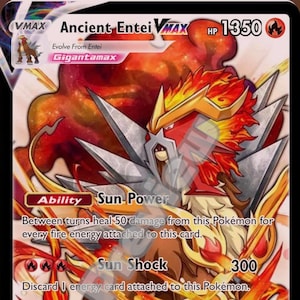 Oude Entei VMAX Pokemon-kaart