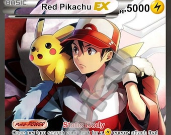 Ash Red Pikachu ex pokemon card