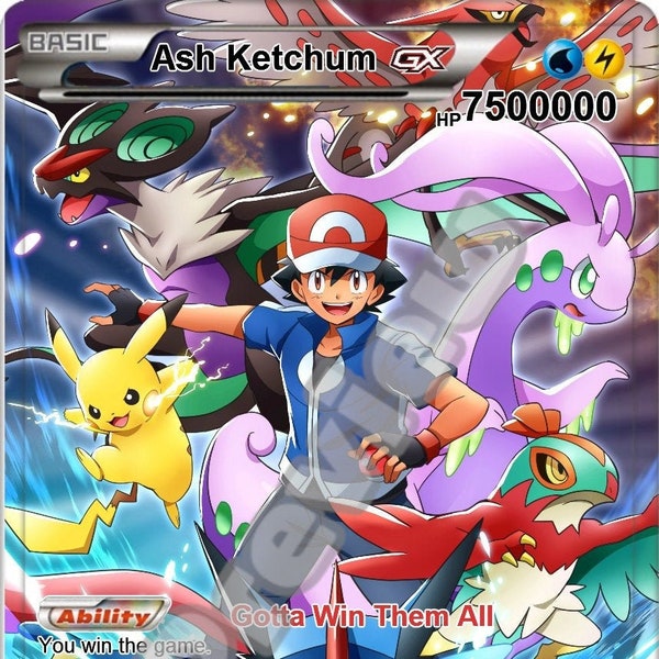 Tarjeta pokemon Ash Ketchum Gx