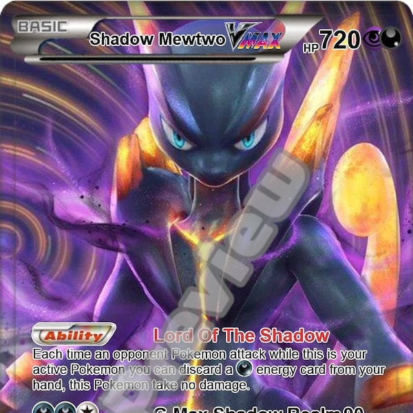 Shadow Mewtwo VMAX pokemon card