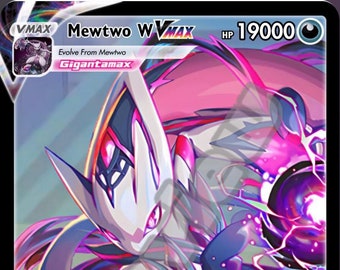 Tarjeta pokemon Mewtwo W Forma Oscura VMAX