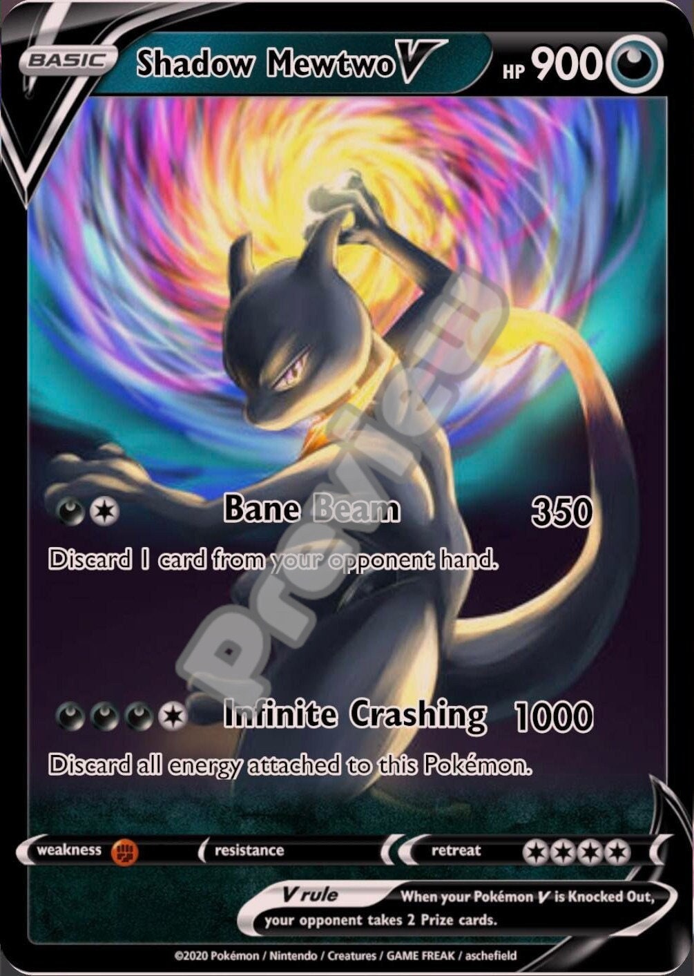 M Cyber Mewtwo Ex Pokemon Card 