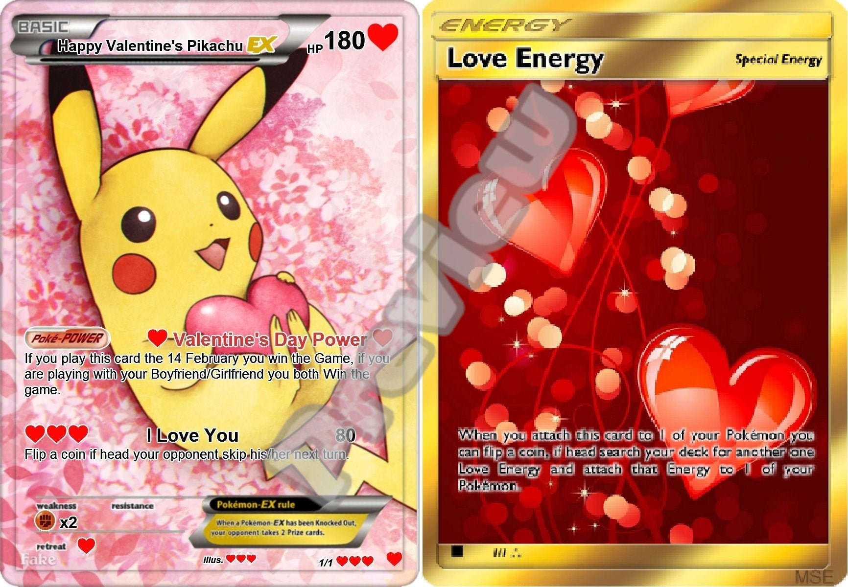 pokemon card valentines Custom Pokemon Valentines Card | Custom Fan-Art Pokemon Cards main image 1