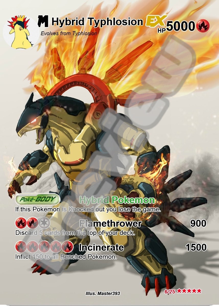 M Hybrid Typhlosion EX GX pokemon card