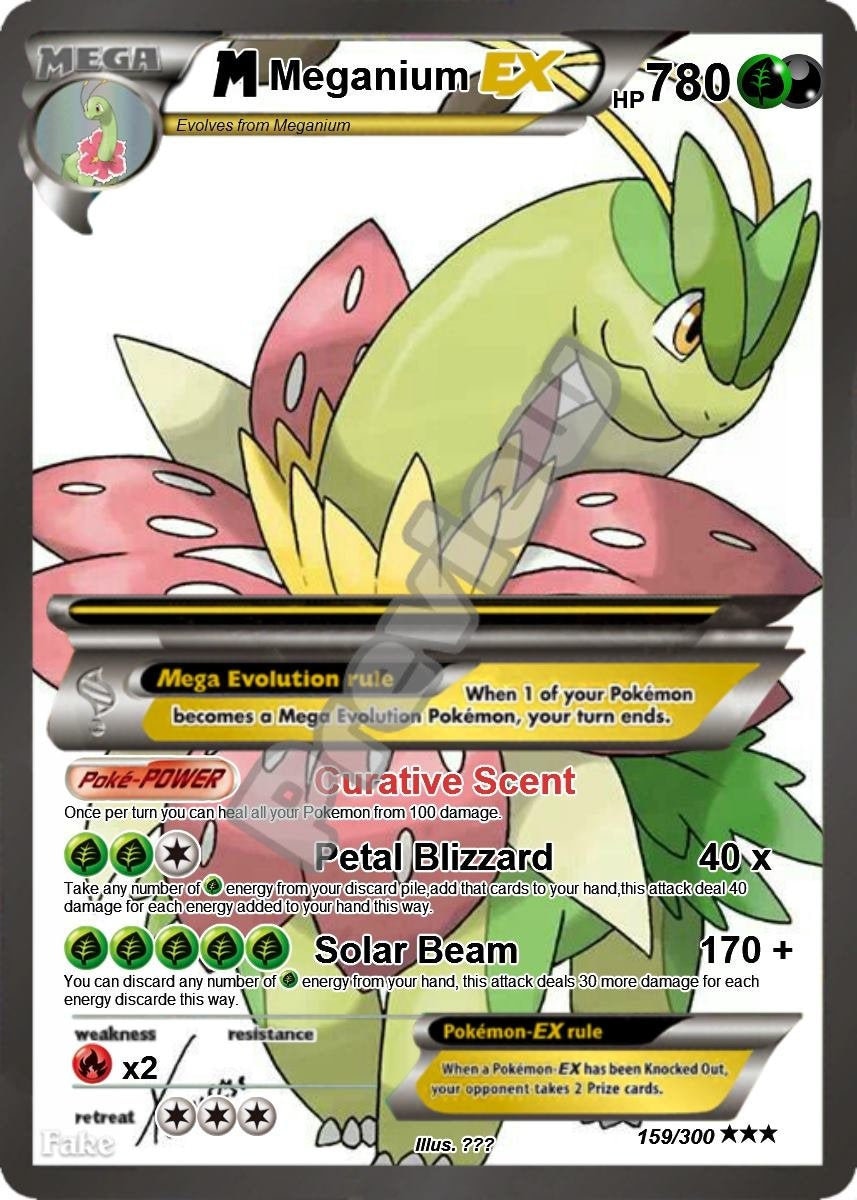 M Meganium Ex Pokemon Card Etsy
