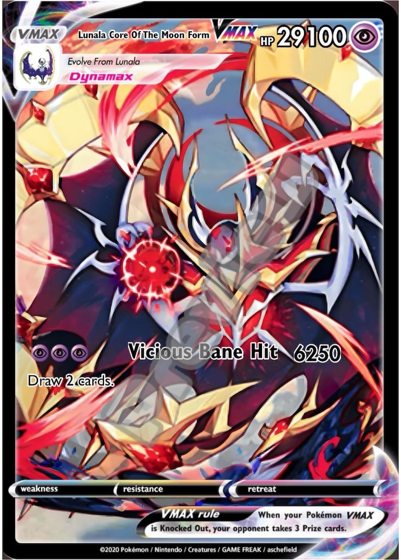 Lunala Core of the Moon Form Vmax - Etsy