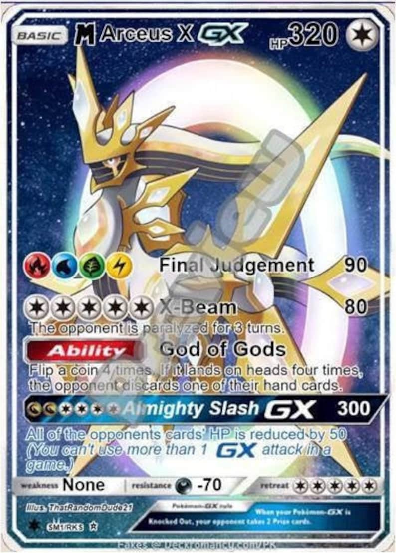 M Arceus X GX Pokemon Card Etsy