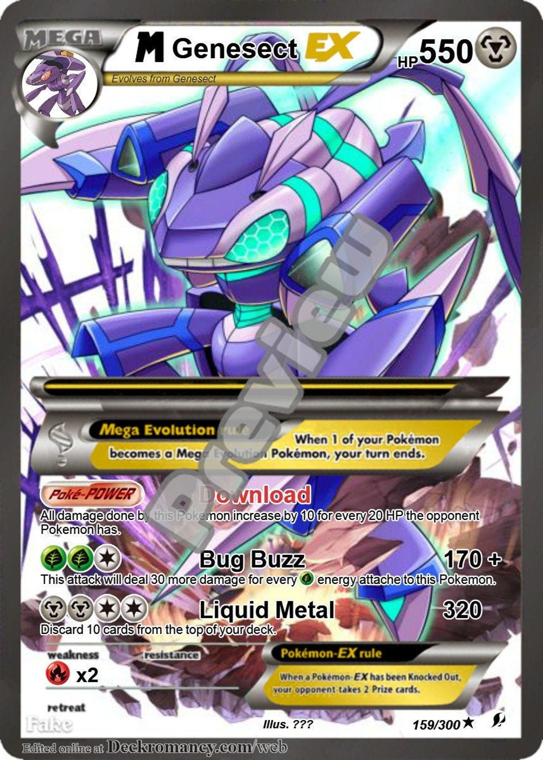 Card Pokémon Genesect original e nova