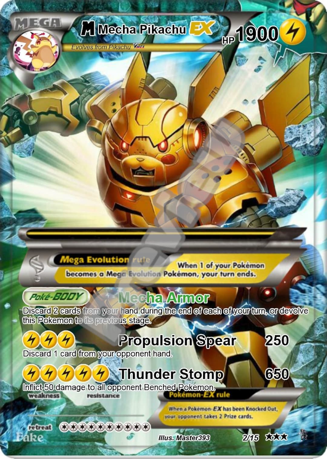 Haarzelf Kosten Niet doen M Mecha Pikachu Ex Pokemon Card - Etsy