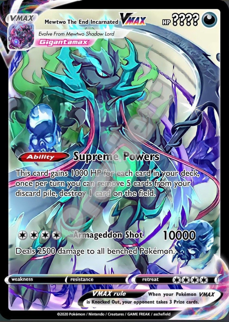 Mewtwo The End Incarnated VMAX Pokemon Card Etsy Ireland