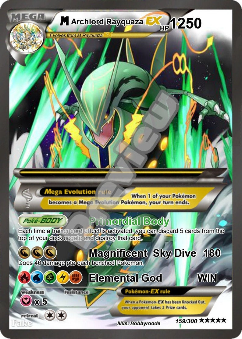 M Rayquaza gx gmax vmax gigantamax ex pokemon card Etsy