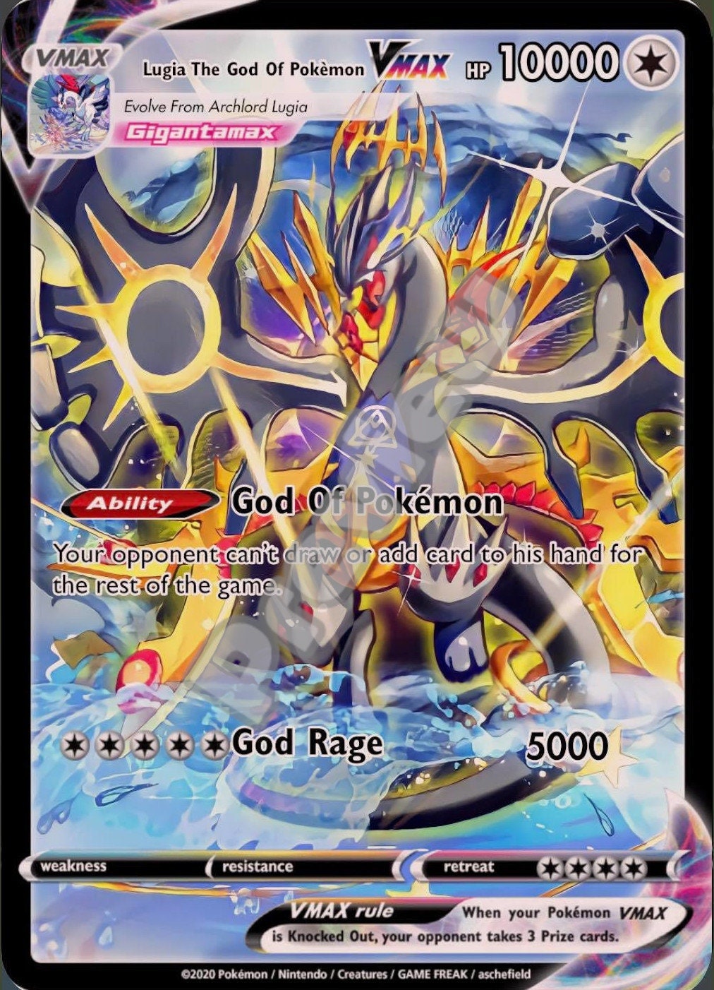 Ho-oh GX EX M MEGA Pokemon Orica Custom Card Shadow Vmax